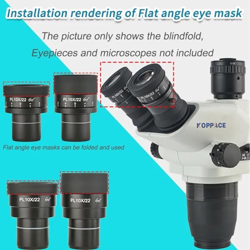 44mm Rubber Eyepiece Eyeshields for Microscope Replacement Set - Flat Angle Design