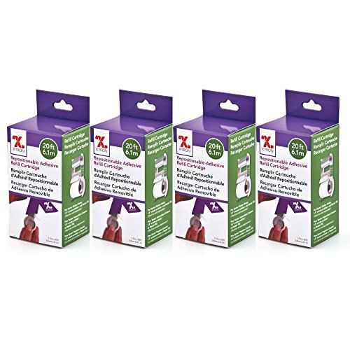 Xyron Repositionable Adhesive Refills for X150 Sticker Maker, 1.5" x 20', Refill Cartridges, 4 Pack (AT156-20A)