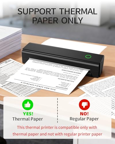 NDYIN Portable Wireless Bluetooth Thermal Printer for Travel, N80