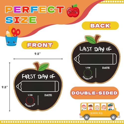 WALENGIF A-Chalkboard First & Last Day of School Sign - Double-Sided Reusable Back to School Board