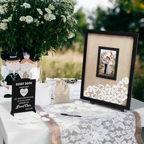 Wedding Guest Book Alternative, Guest Book Wedding Reception, Wedding Guest Book with Wooden Hearts Guest Book Signs for Wedding Anniversary Birthday Party Baby Shower