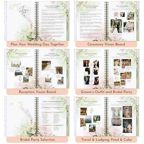Wedding Planner Book and Organizer ? 132 Page Wedding Planning Book with Tabs, Storage Pockets & Checklists | Engagement Gift, Bridal Shower Gift & Wedding Planner Book Keepsake