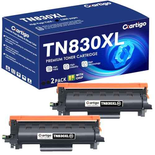 TN830XL Black High Yield Toner Cartridge 2 Pack Replacement for TN-830XL TN 830XL Compatible with Brother HL-L2460DW DCP-L2640DW HL-L2480DW HL-L2400D HL-L2405W MFC-L2820DW Printer