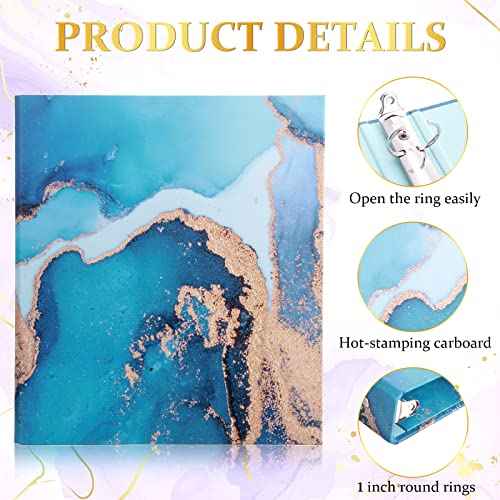 6 Pcs Marble 3 Ring Binders 10.5 x 12 Inch Cute Decorative Aesthetic Hardcover Round Ring Binders for Loose Leaf Paper Letter Size Paper School Office Supplies