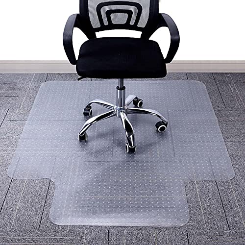AiBOB Chair Mat for Low Pile Carpet Floors, Flat Without Curling, 60 X 46 in, Office Carpeted Floor Mats for Computer Chairs Desk