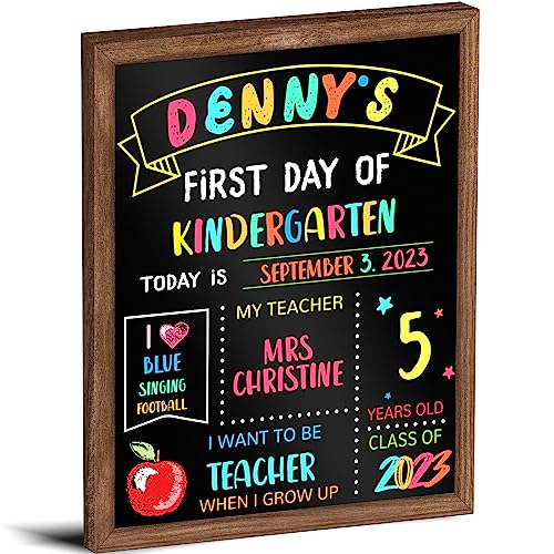 First & Last Day of School Sign Board for Kids - 11x14 Inch Reusable Chalkboard for Preschool & Kindergarten