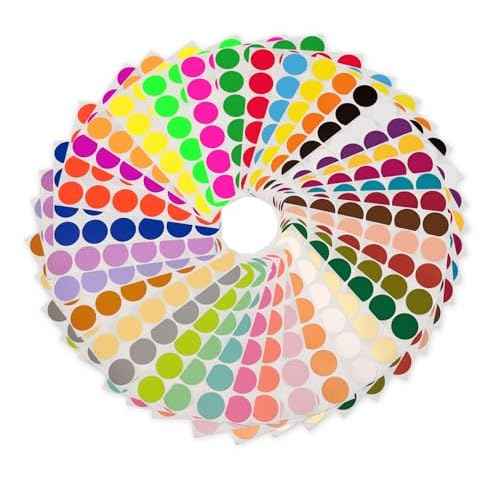 ChromaLabel 3/4 Inch Circle Sticker Labels, Easy to Write On Round Sticker Label, High Visibility Permanent Adhesive Labels - 38 Assorted Colors Sticky Dots