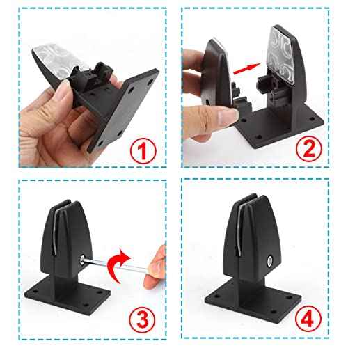 8 Pcs Sneeze Guard Support Clamp, Adjustable Office Desk Divider Clip, Black, Aluminum
