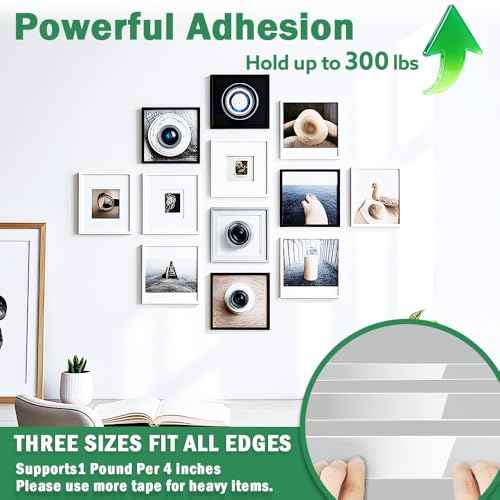 3 Rolls Double Sided Tape Heavy Duty, Extra Strong Nano Tape Double Sided Adhesive Strips, Clear Mounting Tape Removable Two Sided Adhesive Tape for Walls, Posters, Rug, Picture Hanging (Total 30 FT)