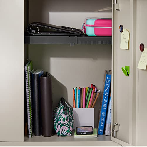 LockerMate Adjustable Locker Shelf Black - Fits 12-15 Inches, Supports 10 lbs