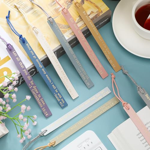 Skyygemm 10 Pcs Pastel Christian Bookmarks Christmas Gift for Women