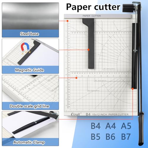 15-Inch Heavy-Duty Guillotine Paper Cutter with Safety Lock & Magnetic Guide