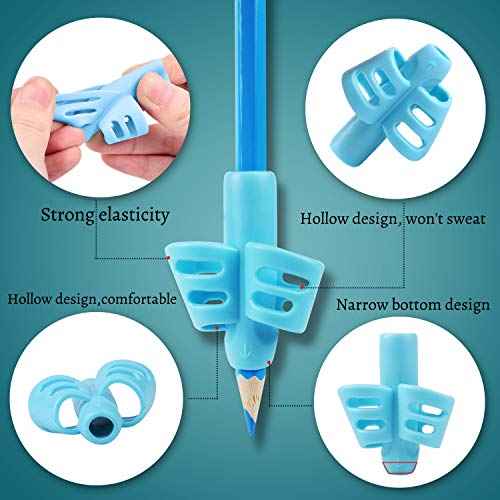 Pencil Grips, Pencil Grips for Kids Handwriting, Children Pen Writing Aid Grip Set Posture Correction Tool for Kids Preschoolers Children, Hollow Ventilation Design, 3 Pack