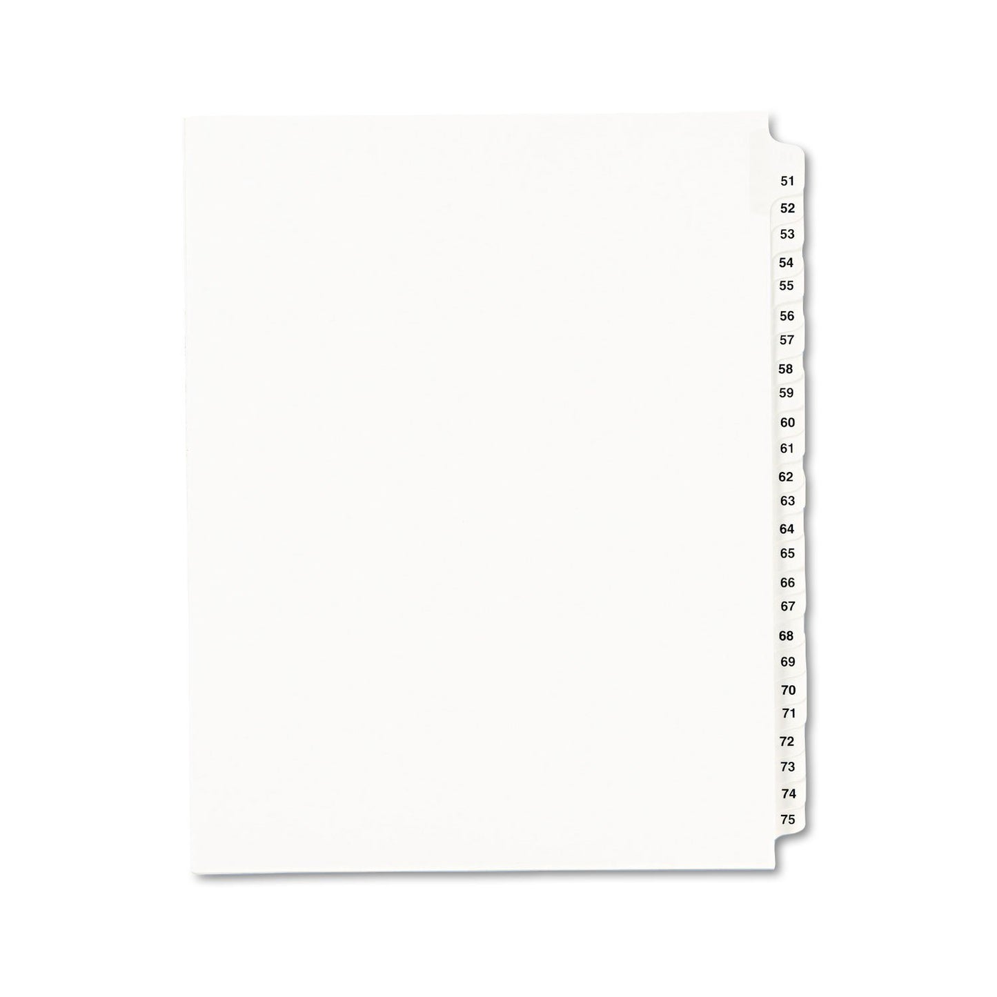 Avery Legal Dividers, Standard Collated Sets, Letter Size, Side Tabs, 51-75 (01332)