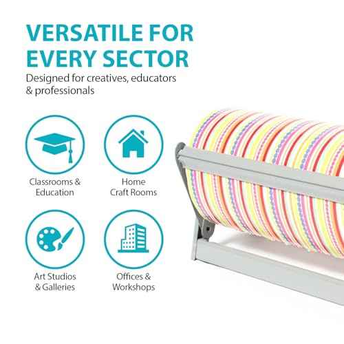 24" Wide Roll Paper Dispenser with Cutter for Desktop ? Roll Dispenser with Straight Edge Cutter ? Fits Craft, Freezer, Wrapping, Butcher Paper Roll or Cling Film ? Heavy-Duty, Grey