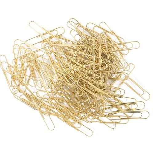 100pcs Gold Paper Clips,Large Paper Clip 2 Inch Jumbo Paperclips,Smooth Heavy Duty Clips Office Supplies Ideal for Bookmark