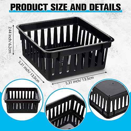 Tatuo 24 Pcs Classroom Small Plastic Baskets Bulk Storage Baskets for Organizing Crayon Pencil Containers Organizer Bins for Back to School Gift Office Desk Drawer Home, 5.31 x 5.31 x 2.44 Inch(Black)