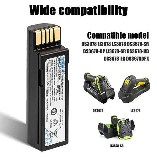 DS3600 Battery Replacement,82-166537-01 for Zebra DS3678 DS3600 LI3678 LS3678 LS3600 DS3678-SR DS3678-ER Series Scanners. BT-000341-01 BTRY-36IAB0E-00 BTRY-RF20GAB0E-00.3150 mAh