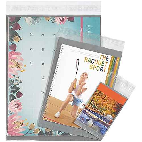 BOX USA Clear View Poly Mailer Envelopes, 9' x 12', Clear/White, Self Seal, Waterproof and Puncture Resistant, for Packing, Mailing, and Shipping Catalogs and Brochures, Pack of 100