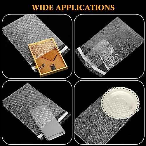 PerKoop 120 Pcs 6 x 8.5 Inch Bubble Cushion Wrap Bags Bulk, Double Wall Bubble Cushion Wrap Pouches, Clear Protective Bags Thickening Shockproof for Shipping Packing Storage Moving
