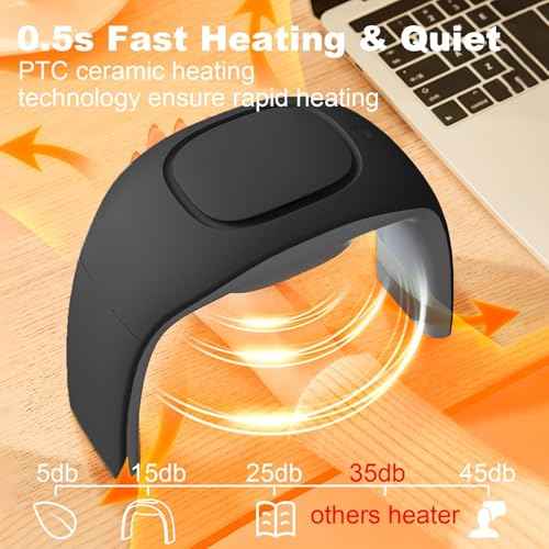 Heated Mouse Pad Hand Warmer,110V 100W Foldable Adjustable Temperature Desk Hand Heater for Office,Portable Electric Quiet Space Heaters for Indoor Use,for Kids Men and Women Christmas Gifts(Black)