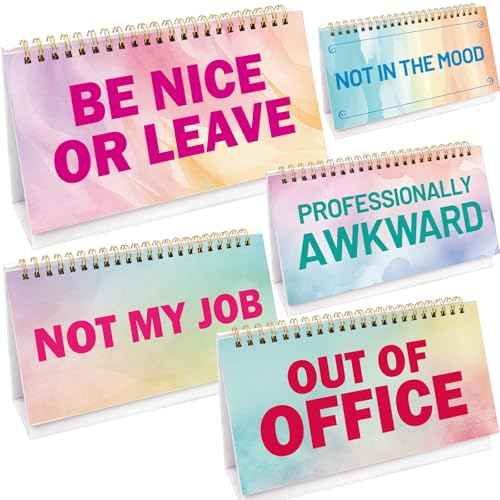 Fancy Land Funny Desk Signs for Office Novelty 30 Flip Over Messages Decor Accessory for Holiday Teachers Nurses Desktop Decor Coworkers Colleague Exchange Gag Gift Supplies