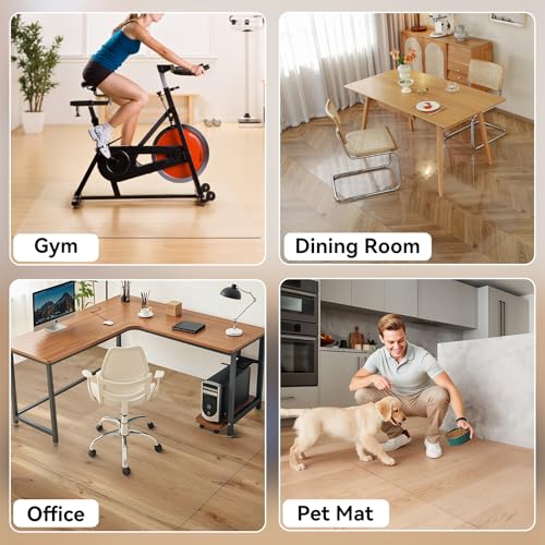 Clear Office Chair Mat for Hardwood Floor, 36 x 60 Inch Desk Chair Mat, Plastic Floor Protectors for Chairs, Heavy Duty Wood Tile Floor Mats for Home & Office