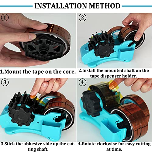 Blue SHDSL Heat Tape Dispenser Sublimation - Dual Core 1" & 3", Semi-Automatic Cutter
