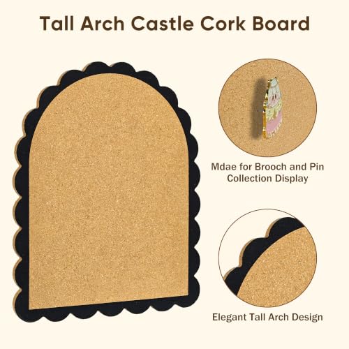 SHASHIDI 9.8x11.8 Inch Scalloped Arch Cork Board Decorative Pin Board for Photos & Notes