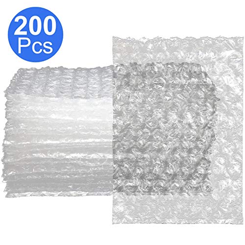 APACALI Clear 4x6 Inch Bubble Pouches 200 Pack - Shockproof Shipping & Storage Bags