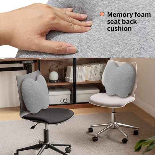 Ergonomic Seat Cushion with Memory Foam & Non-Slip Straps - Breathable Cover for Office Chair, Car, Travel - Lightweight Back Support