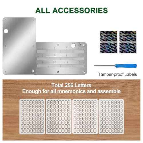 Crypto Seed Phrase Storage, Stainless Steel Bitcoin Seed Plates Seed Phrase Backup Cold Storage, Supports up to 24 Words