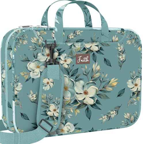 DEHITE Bible Cover Case for Women ? Floral Black Bible Bag Carrying Case ? Messenger Bag