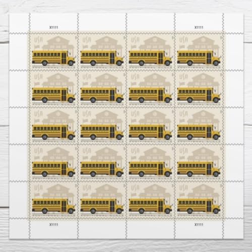 United States Postal Service School Bus Additional Ounce Postage Stamps - 20 Sheet