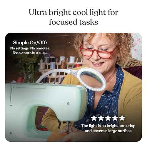 Brightech LightView Flex Magnifying Desk Lamp, 1.75X Light Magnifier, Adjustable Magnifying Glass with Light for Crafts, Reading, Close Work