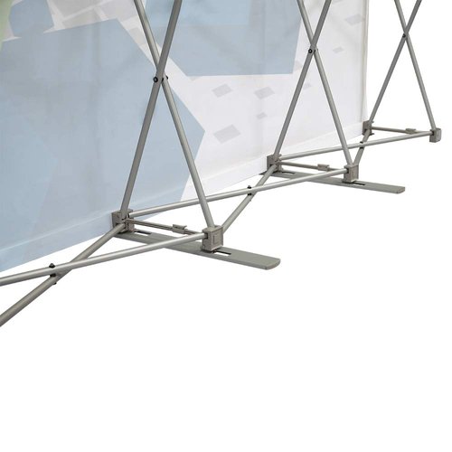 Vispronet 9.8ft x 7.4ft Pop-Up Tension Fabric Trade Show Display Booth Frames with White Fabric and Carrying Case – Flame Retardant, Premium Polyester Fabric