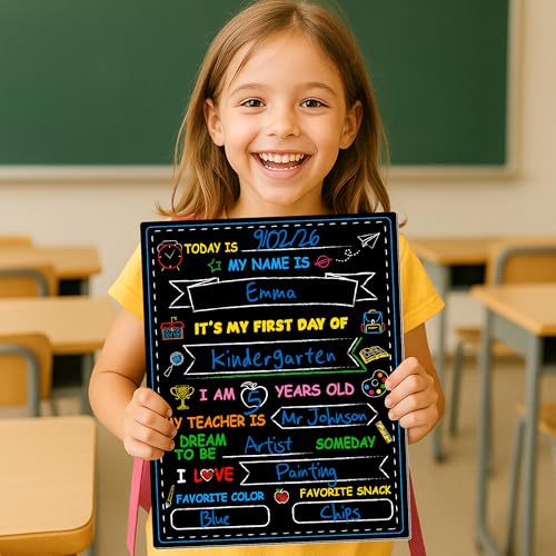 Melisheer 11"x14" Double-Sided First & Last Day of School Chalkboard Sign