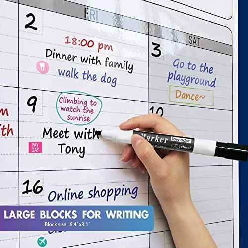 Dry Erase Vertical Three Month Laminated jumbo Wall Calendar, 46 x 63, Huge quarterly Laminated Erasable White Board, Giant 90 day Family Whiteboard Schedule Planner, Large Multi Month Reusable