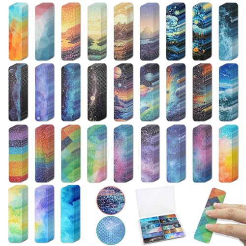 TOEMUR 120 Colorful Anxiety Sensory Stickers with Textured Fidgets & Storage Box - Autism & Stress Relief