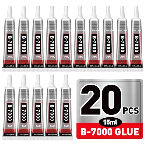 20 Pack Clear B7000 Rhinestone Glue with Precision Tip for Jewelry Nails Crafts