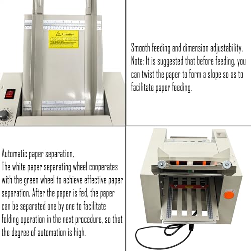 WYDDDAR Automatic Paper Folding Machine with 2 Trays Max Speed 262ft/min for Documents