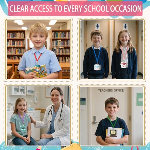 School Pass Lanyards and Wooden Classroom Passes Set - Durable Student ID & Behavior Management Tool