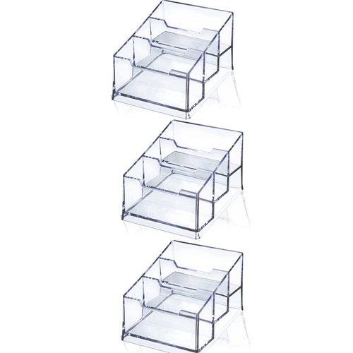 3 Pack Clear Acrylic Business Card Holder,3 Tier Premium Acrylic Clear Business Card Holder Stand for Desk Fits 150 Business Cards
