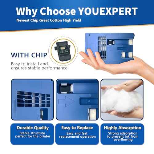 YOUEXPERT MC-10 Maintenance Cartridge 1320B014 Replacement for Canon Imageprograf IPF650 655 681 686 671 IPF750 755 760 781 786 771 Printer Waste Collection Cartridge