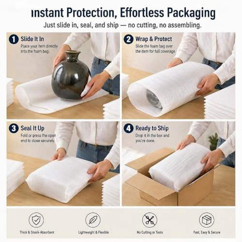 10Pcs 30x40inch Foam Pouches,Multi-size Extra Large Pouches.