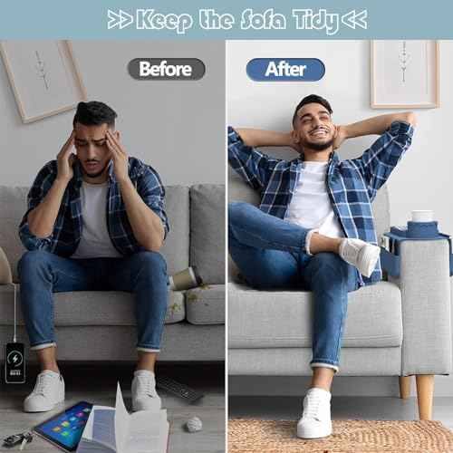 Couch Arm Cup Holder,Couch Caddy with Side Pockets,Silicone Couch Cup Holder Tray,Suitable for Storing Remotes,Snacks,Cell Phones,Ideal Gift for Your Family(2PCS)