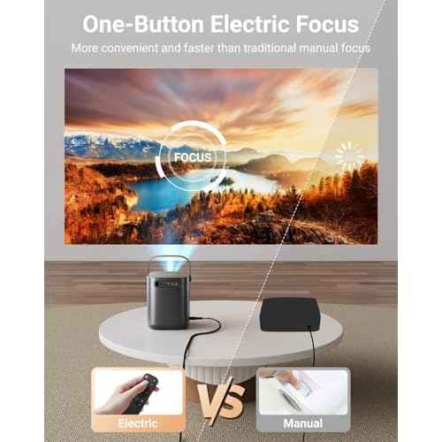 Mini Projector with WiFi and Bluetooth - Electric Focus & Auto Keystone & Zoom, FHD 1080P Supported Portable Outdoor Movie Projector, Compatible with iOS/Android/TV Stick/HDMI/PS5 (Orange)