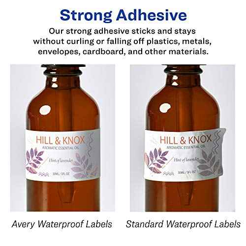 Avery Durable Waterproof Rectangle Labels, Sure Feed Technology, 5" x 3.5", 100 Total, Oil and Tear-Resistant Waterproof Labels, Laser/Pigment-Based Inkjet Printable