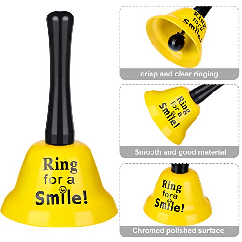 Hotop 2-Pack Service Call Bells - Yellow Smile Metal Hand & Desk Bells