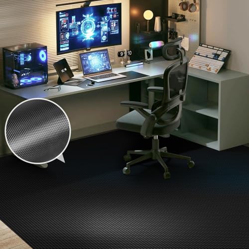 60¡± x 75¡± Waterproof Chair Mat for Hardwood, Office Chair Mat for Rolling Chair, Desk Mat for Hardwood Floor, Floor Mat for Home Office, Anti-Slip PVC Floor Protector for Gaming Room